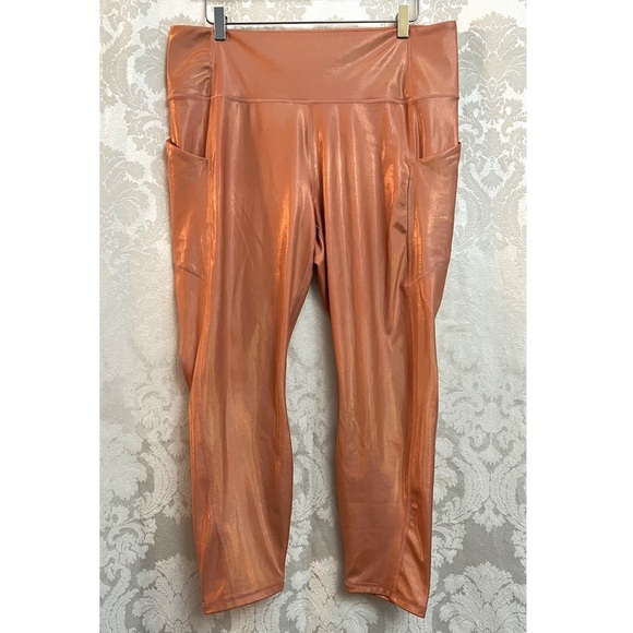 Fabletics High Waisted Pocket Iridescent Luxe 7/8 Leggings Plus Size 2X GUC - Picture 2 of 7